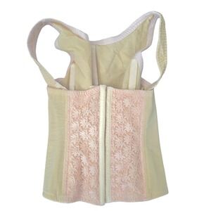 Ardyss Corset Beige Floral Lace Waist Cincher 3 Clasp Adjustable Shapewear 30-32